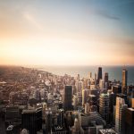 chicago foggy skyline